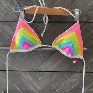 Triangle sequin bikini top